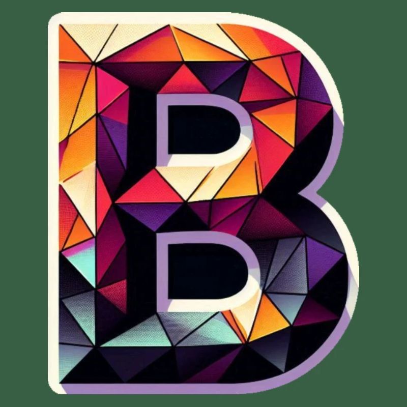 Buchstabe B Polygon bunt