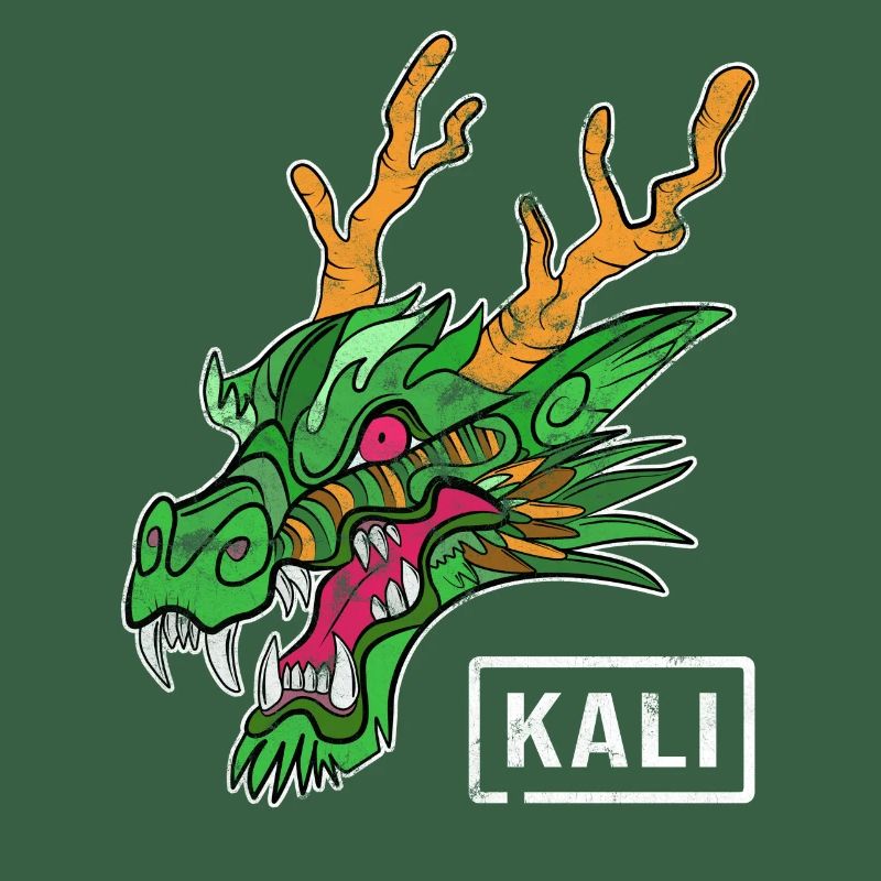 Kali Linux Computer Administrator Tux Dragon Head