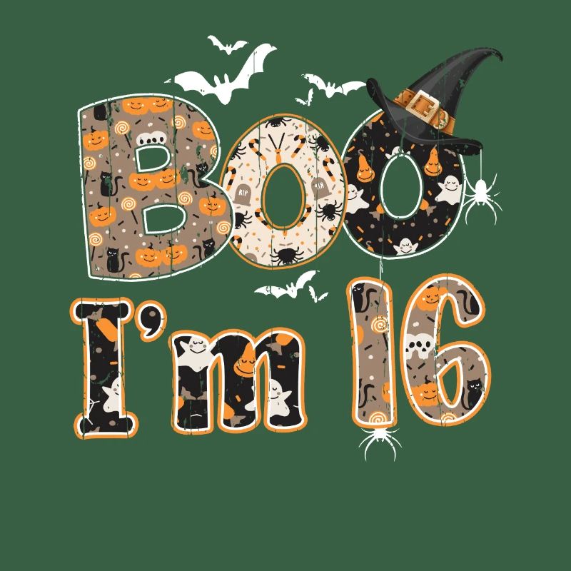 Halloween Pattern Ghost Creatures Birth Age 16