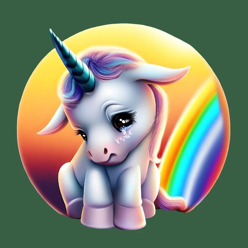 Depression Einhorn traurig Regenbogen
