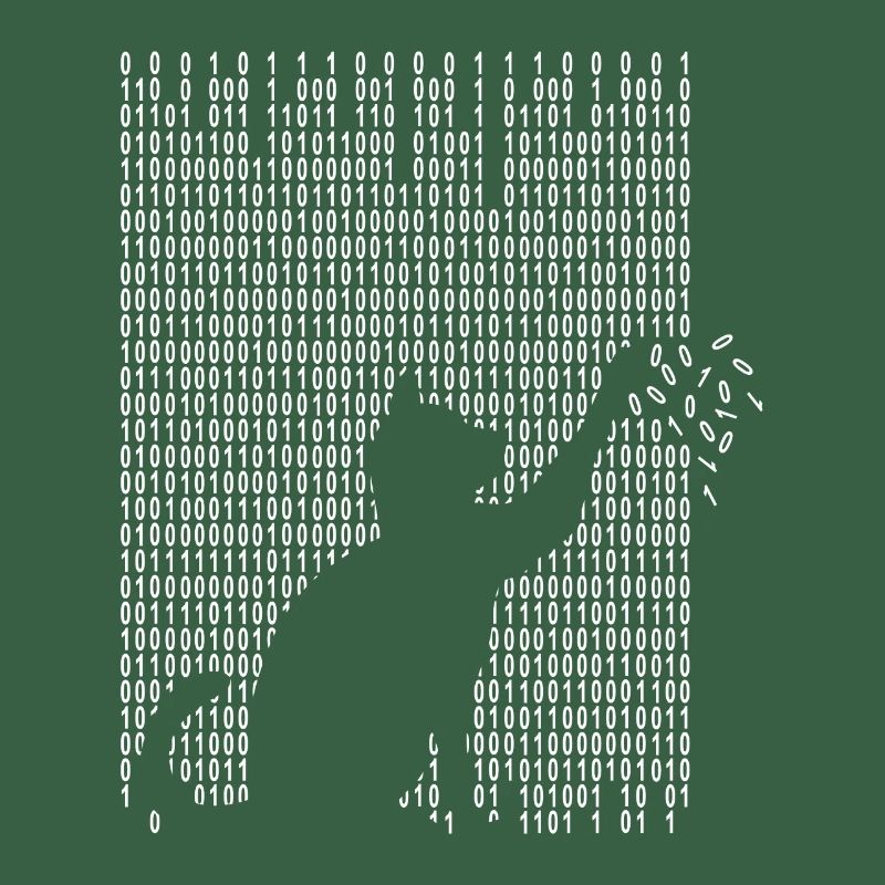 Chat joue avec le code binaire