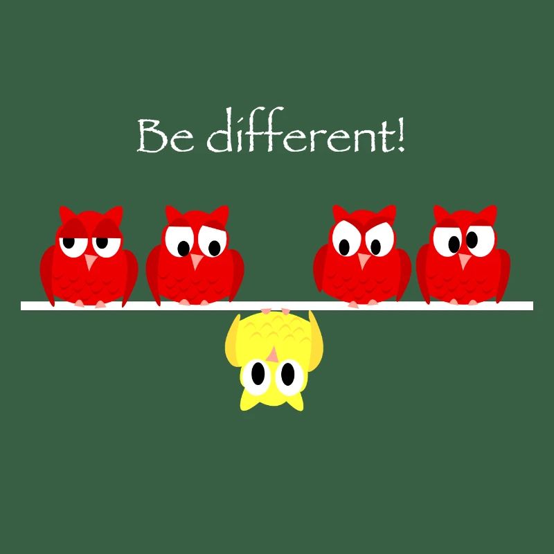 Soyez différent - pensez différemment avec les petits hiboux
