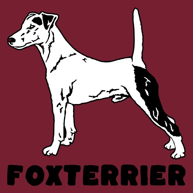 Foxterrier stehend mit Text