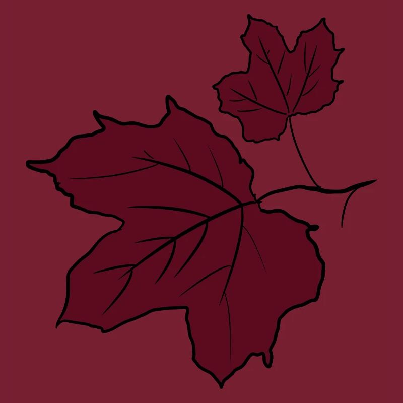 Feuille d’érable / Maple feuilles dessin. Jaune, vert.