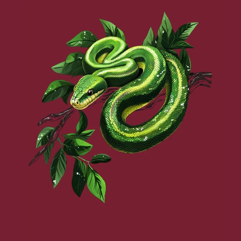 Arbre vert Python Serpents Amoureux Terrarium