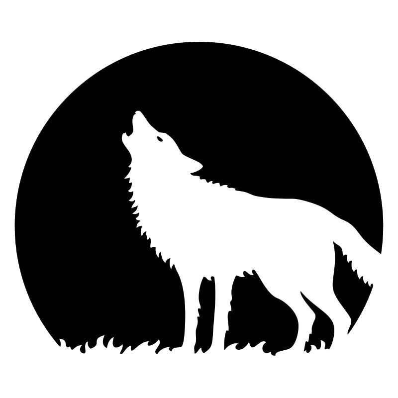 Heulender Wolf Bei Vollmond (1C)