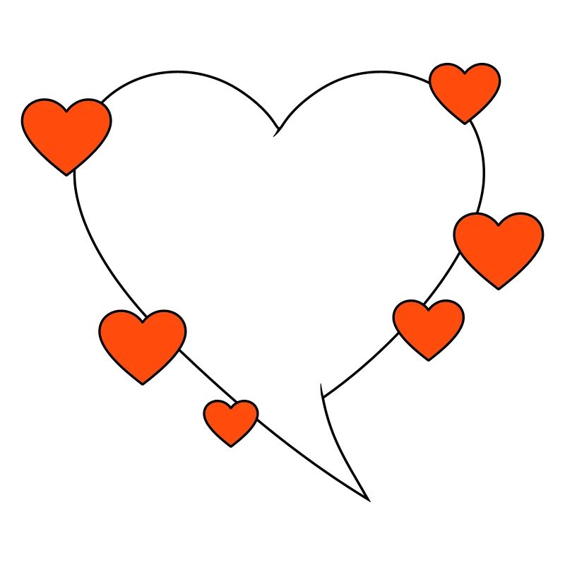 Speech bubble with hearts