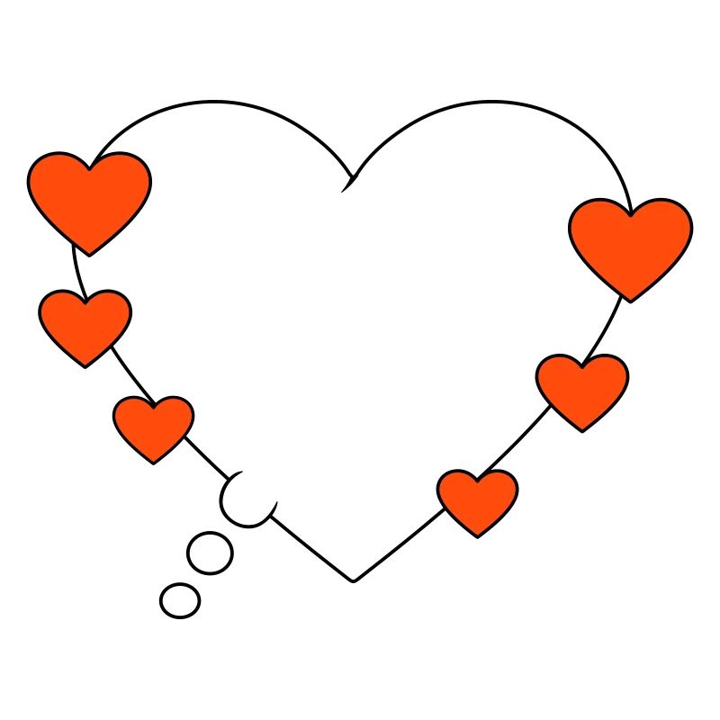 Thought bubble with hearts