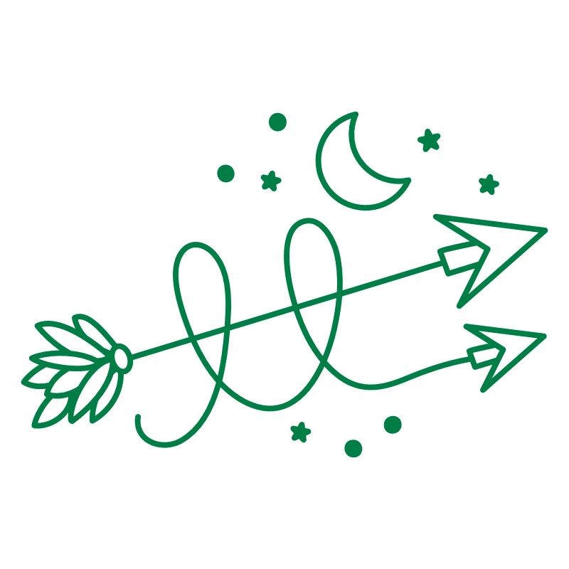 direction des flèches avec croissant de lune