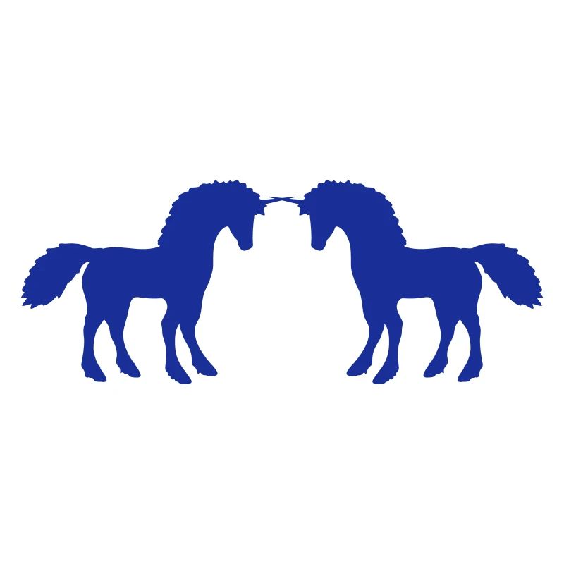 2 Einhörner Silhouette Kampf Duell Team Freunde