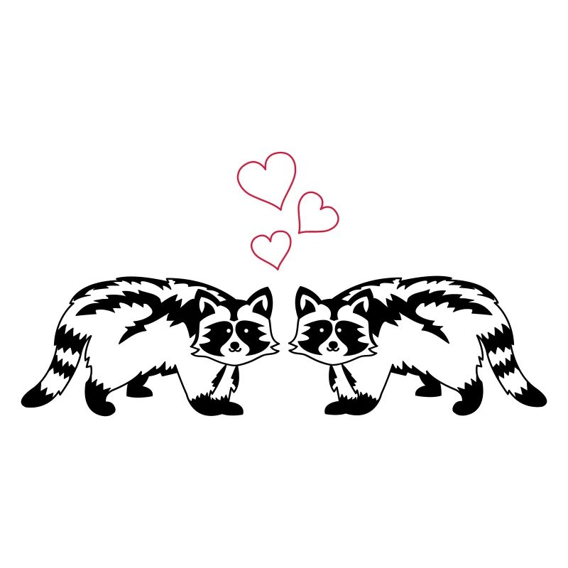 Raccoons in love