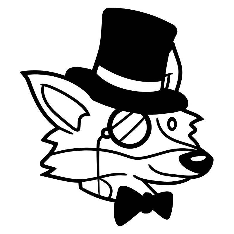 Fox Red Fox Sir Mr. Top Hat Monocle Glasses