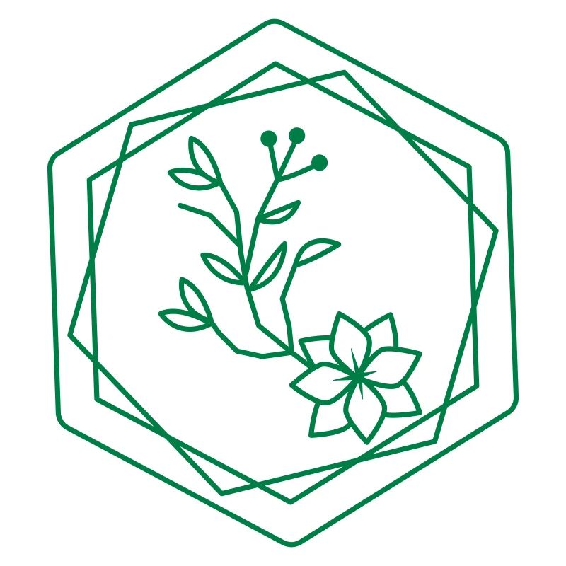 hexagones avec accent floral