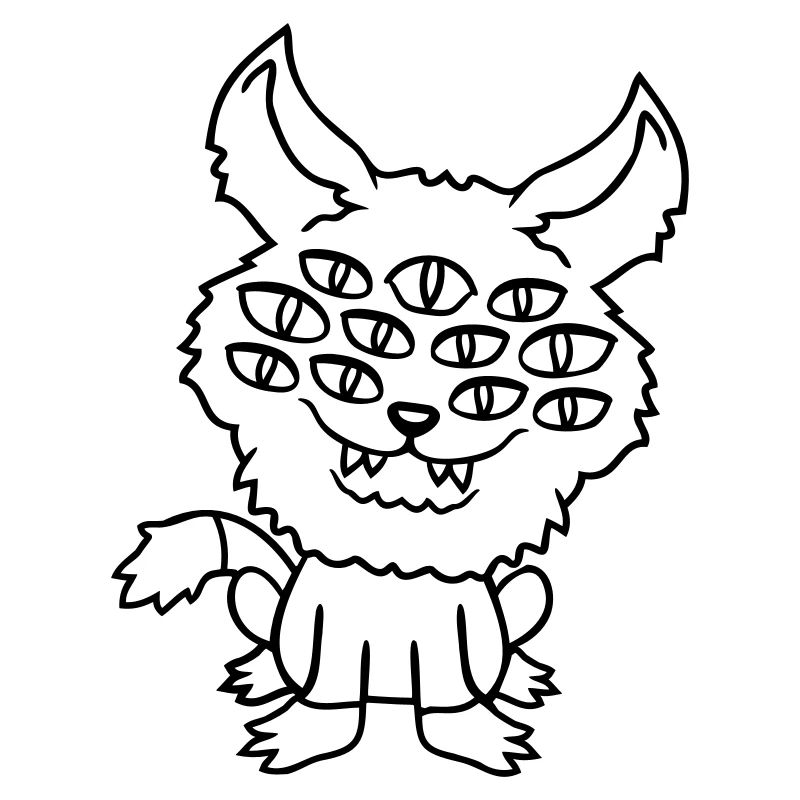 Cat Demon Many Eyes Devil Hell Evil Monster