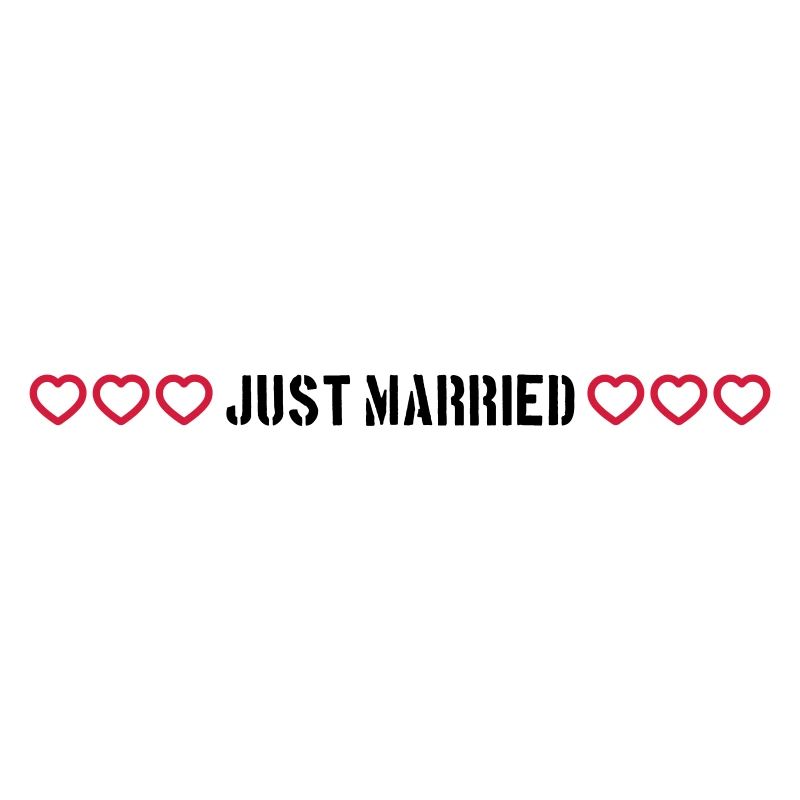 Coeurs de mariage juste mariés
