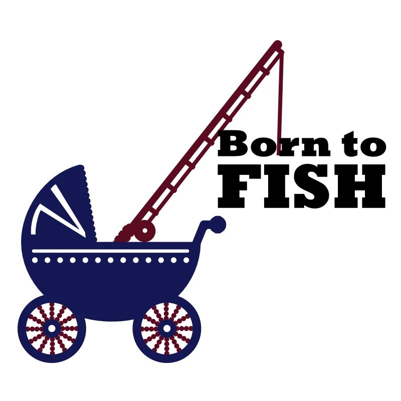 Poussette avec canne à pêche / poussette avec