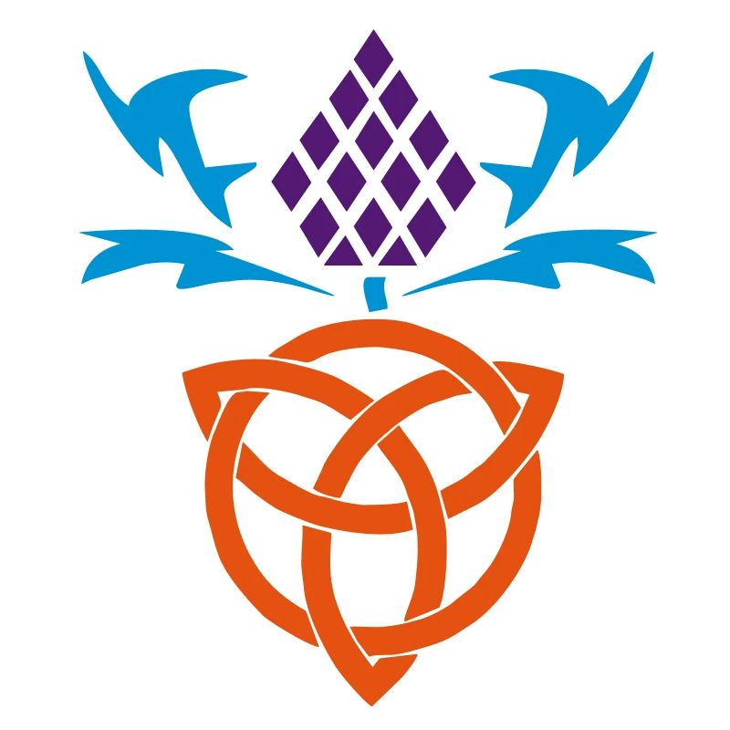 Celtic thistle 3 colour vector Gaelic design