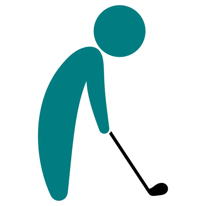 A golfer about to tee