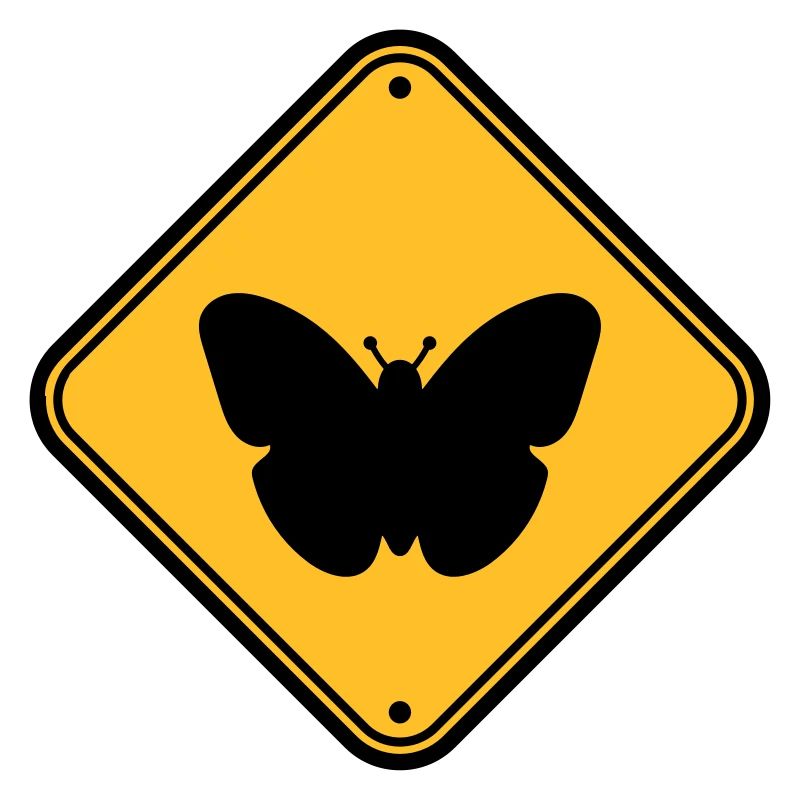 butterfly caution caution note shield zone