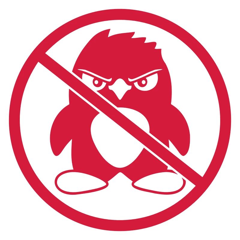 Pas de pingouin maléfique Zone interdite Avis de panneau