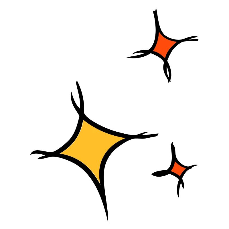 Sternchen. Drei bunte Sterne, hand gezeichnet.