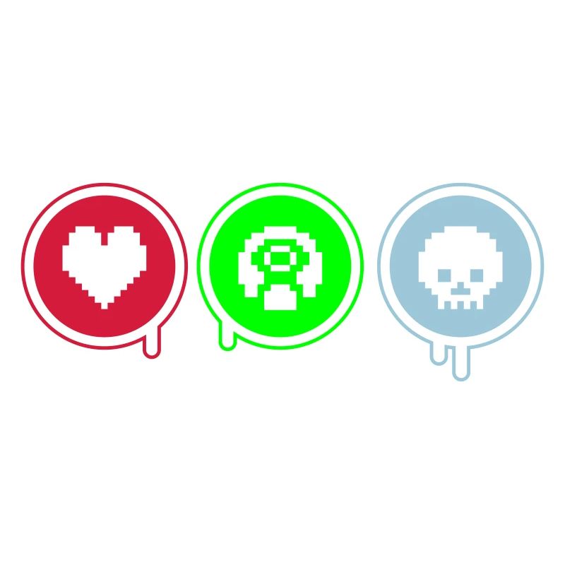 Amour, Rétro, Mort | Impression couleur librement sélectionnable!