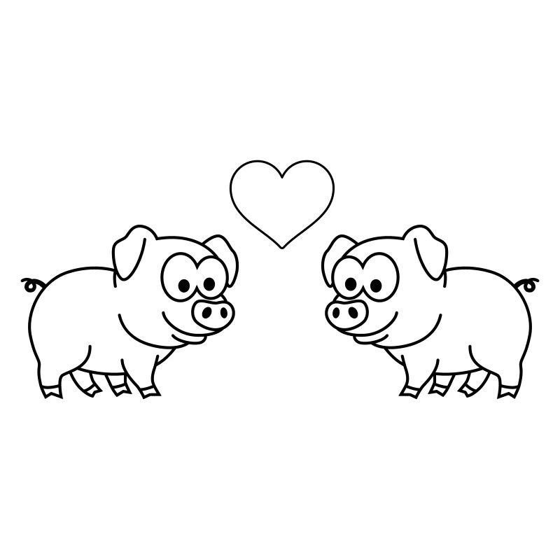 Cochon Comic Couple Amour