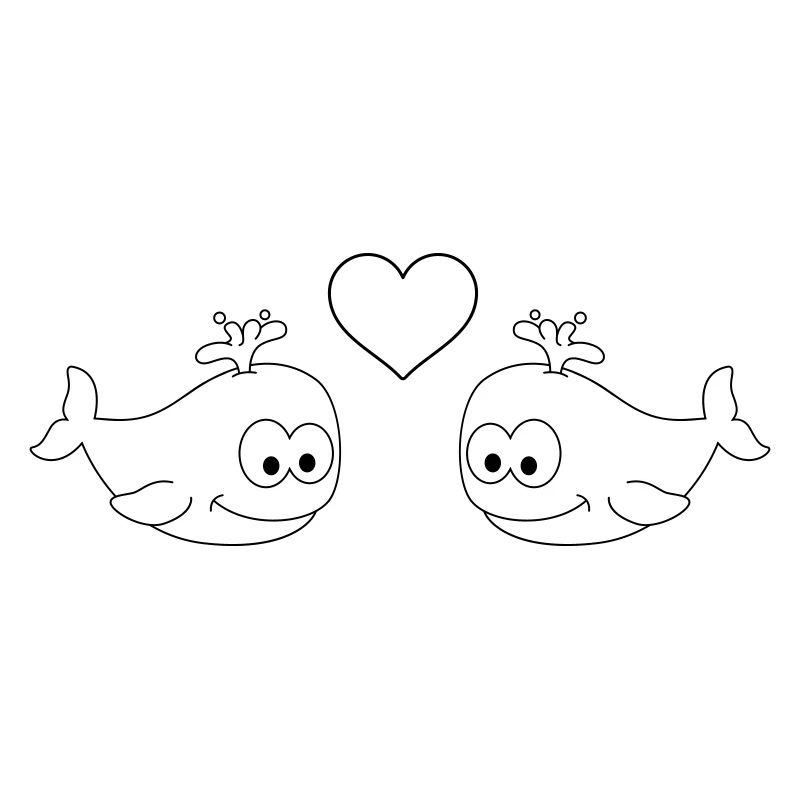 Baleines Comic Couple amour