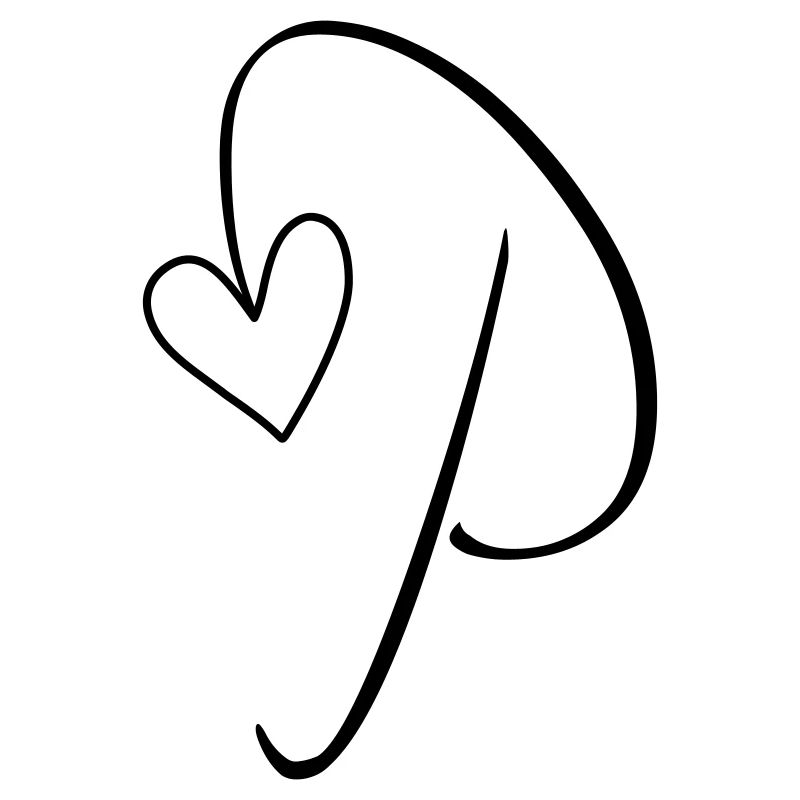 Buchstabe P Buchstabe-P Kalligrafie