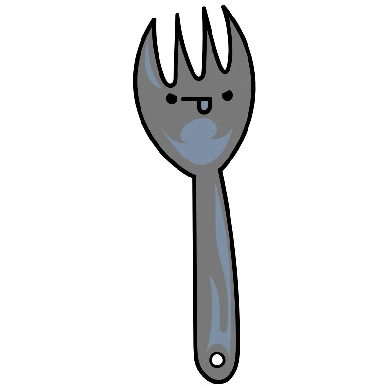 Dessin animé drôle spork avec visage