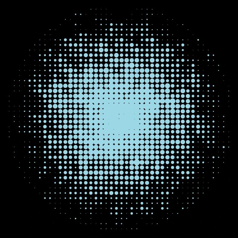 dotted round background light blue