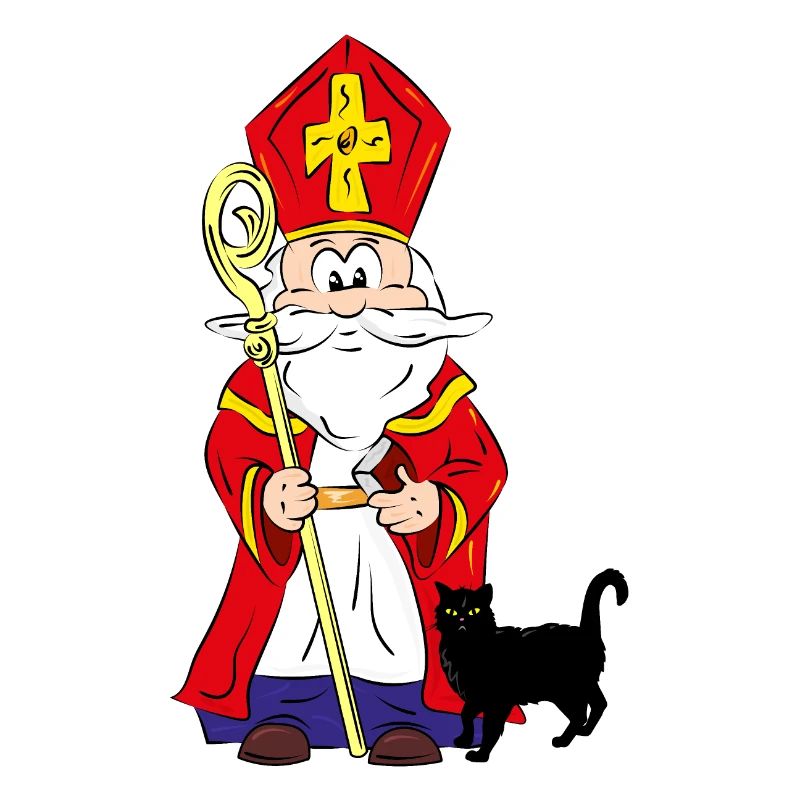 Sinterklaas sans chat noir dans son sac