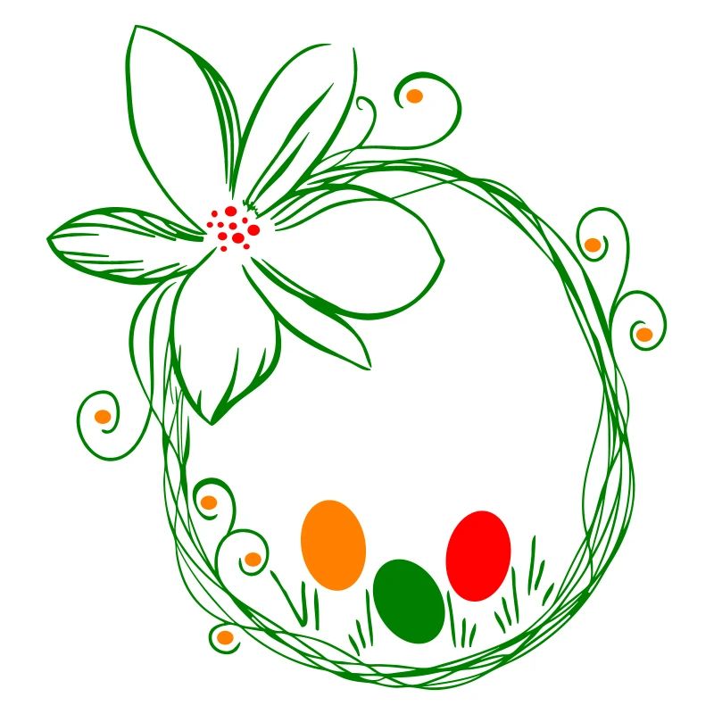 Easter nest with Easter eggs