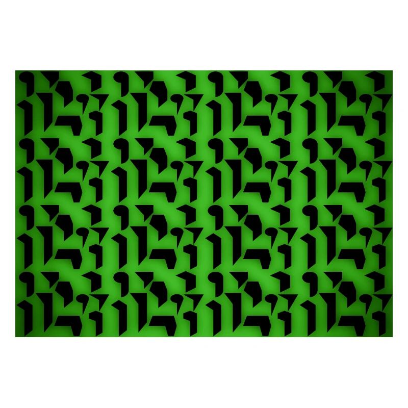 Deco pattern shapes and objects in green-black