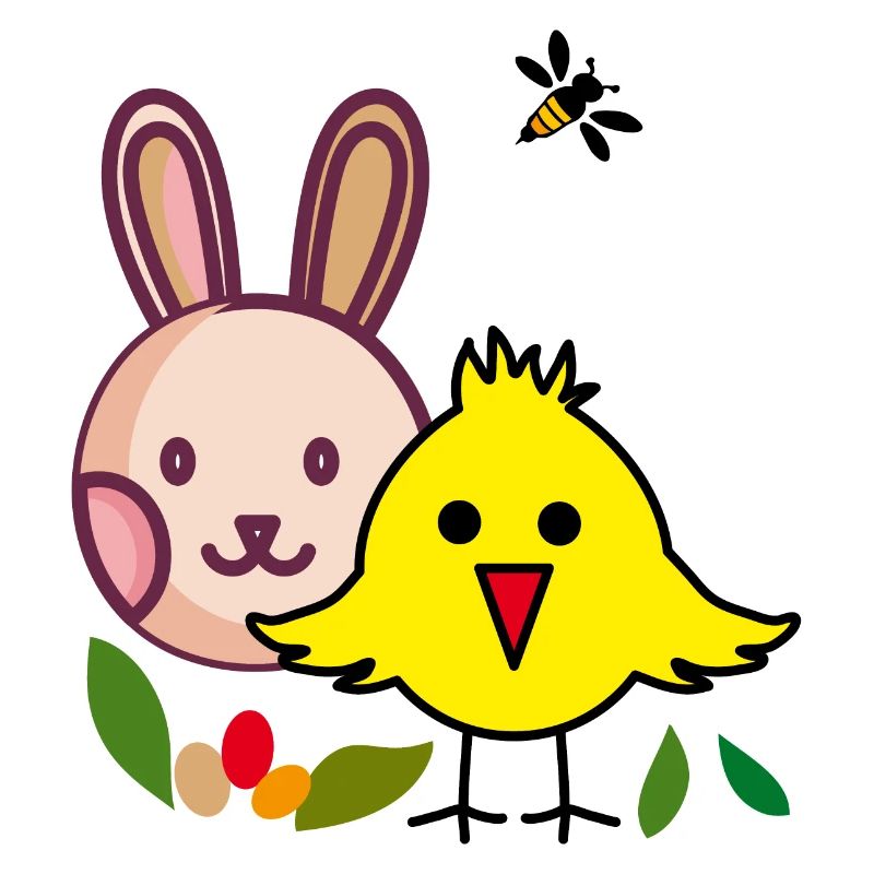Easter bunny and chick