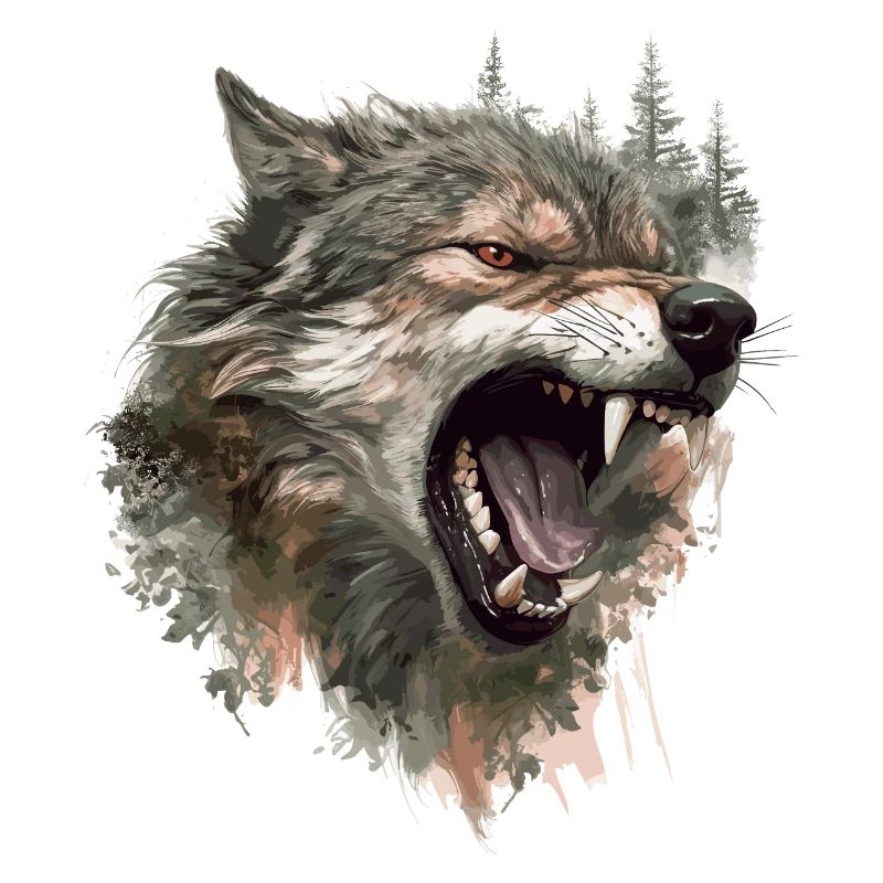 Wolf Wolf Head Scratch Marks Claws Wild Forest Hunter