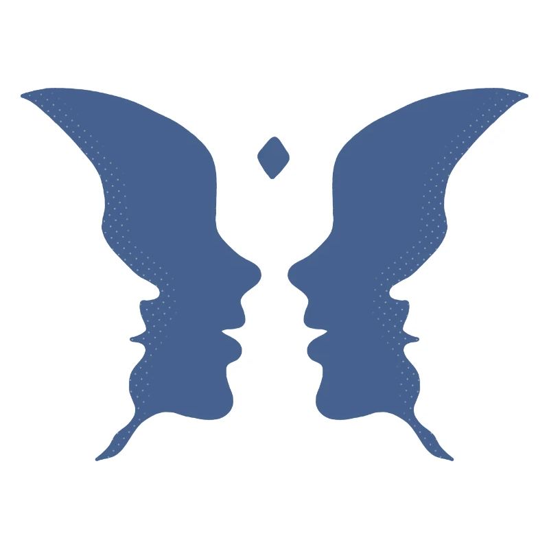 Küssende Gesichter oder ein Schmetterling