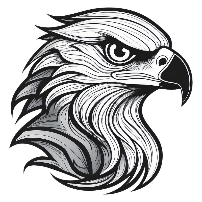 Expressionist eagle head-laying