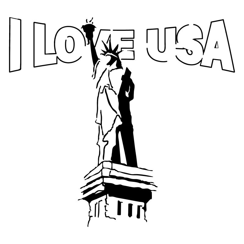 J’adore les États-Unis avec la Statue de la Liberté (graphique vectoriel)