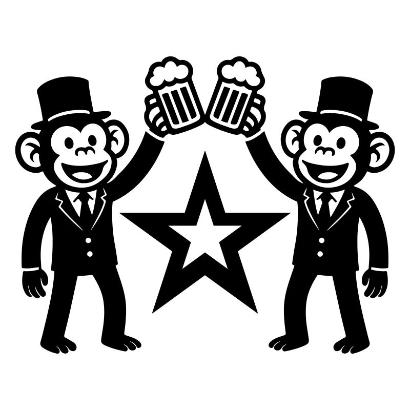 Junggesellenabschied Affe Crew Bräutigam