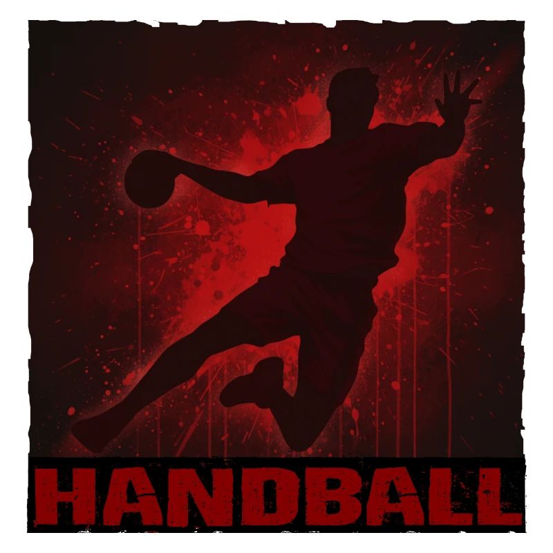 Imprimé silhouette de handball dynamique