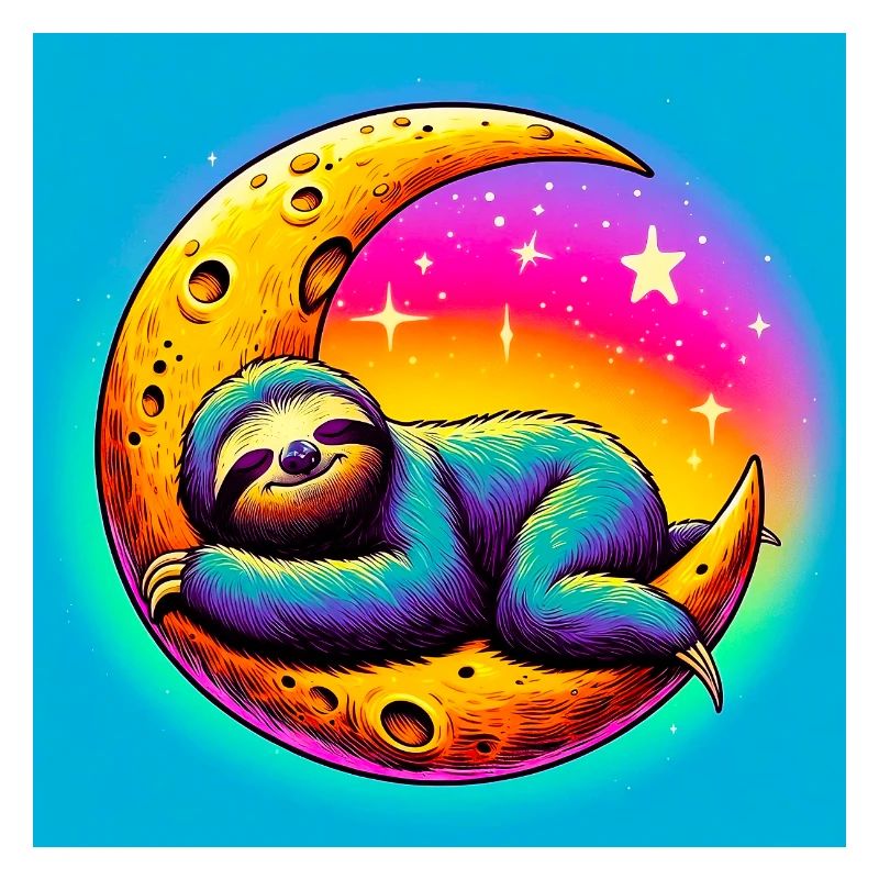 Sloth sleeps on the Moon