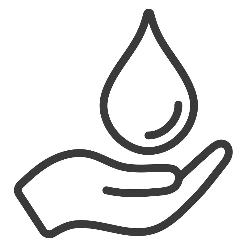 Hand Holding Water Drop Line Icon Logo