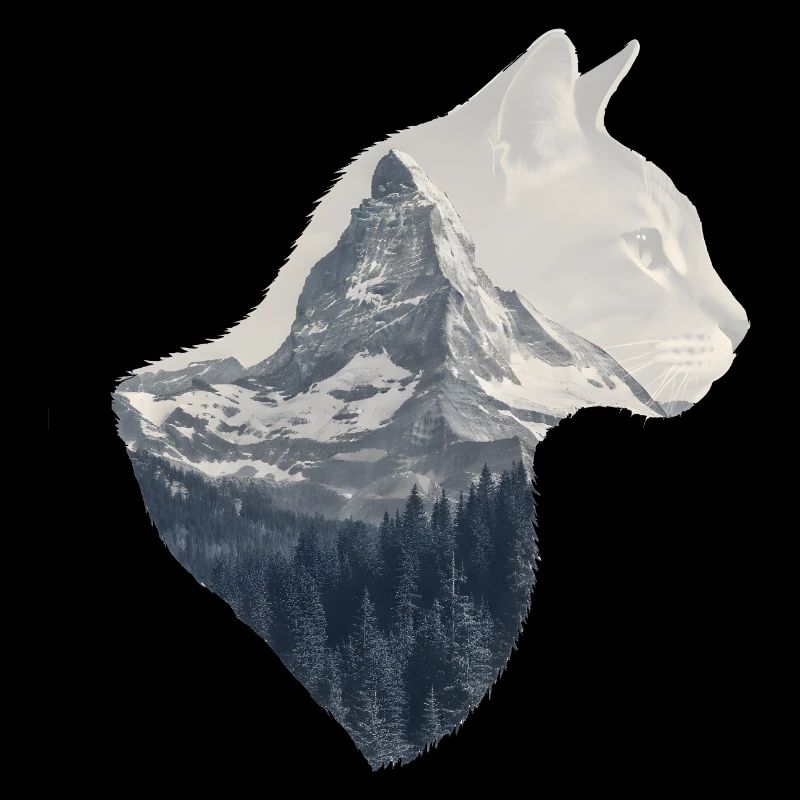 Matterhorn Cat Double Exposure