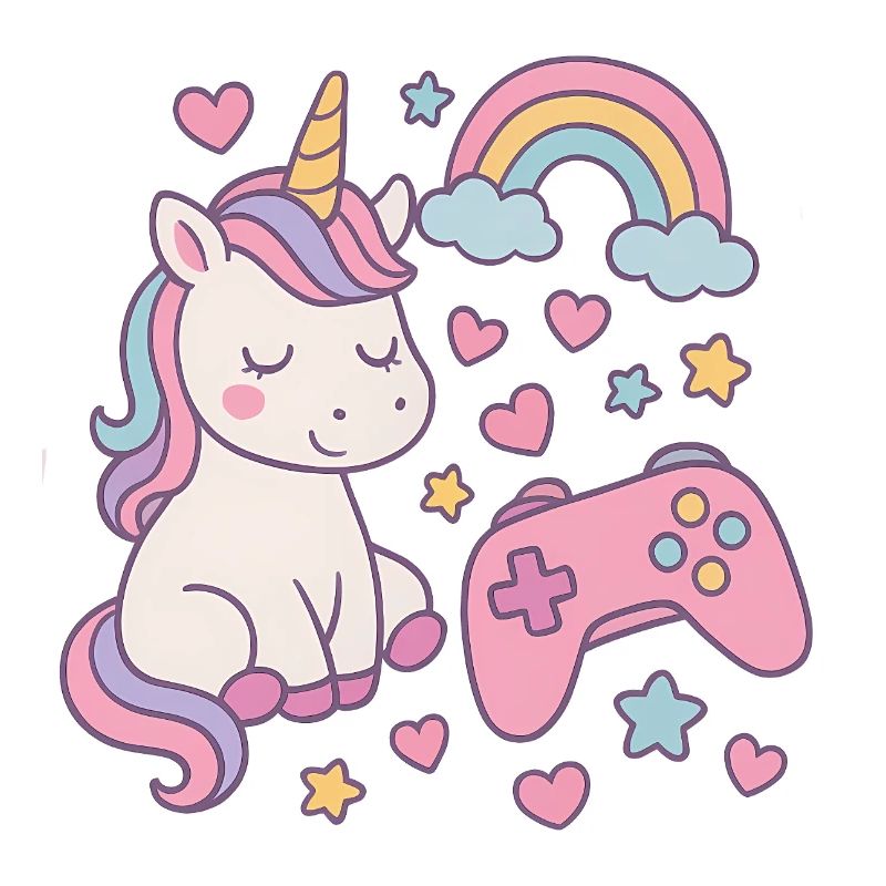 Super süßes Einhorn mit Gaming-Feeling