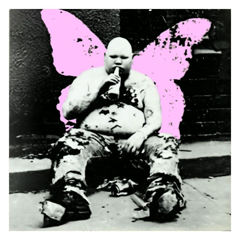 Pinker Schmetterling Mann