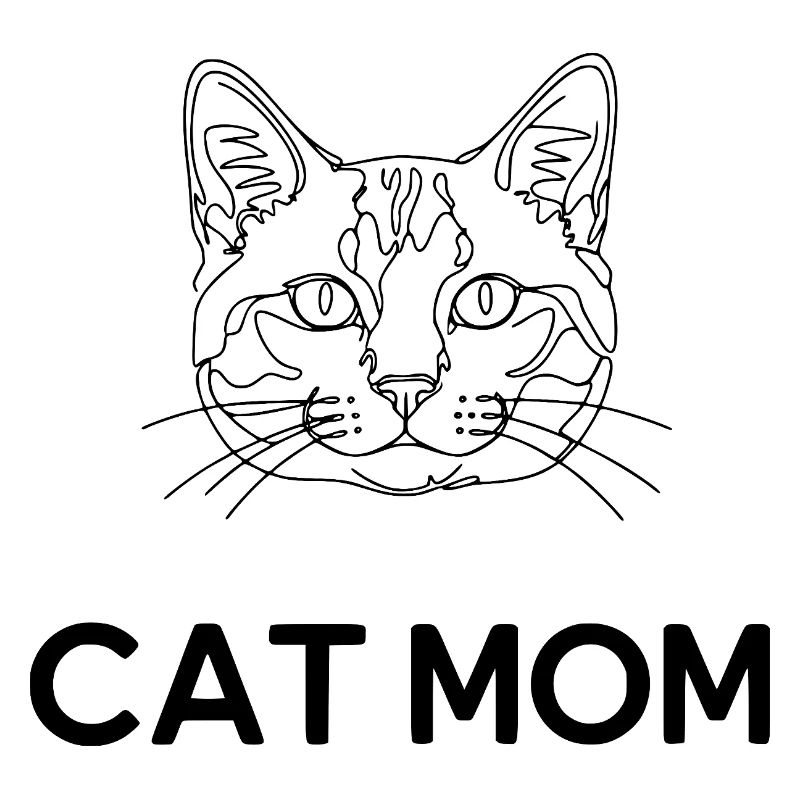 Maman chat – Dessin au trait de chat minimaliste