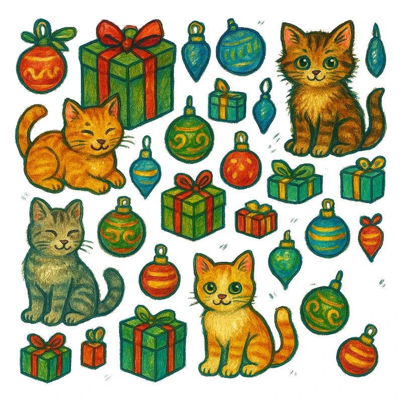 Festive Kitten Gift Pattern