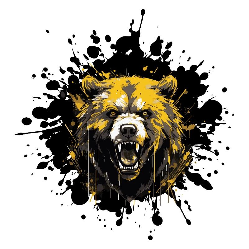Bär Tier Farbspritzer