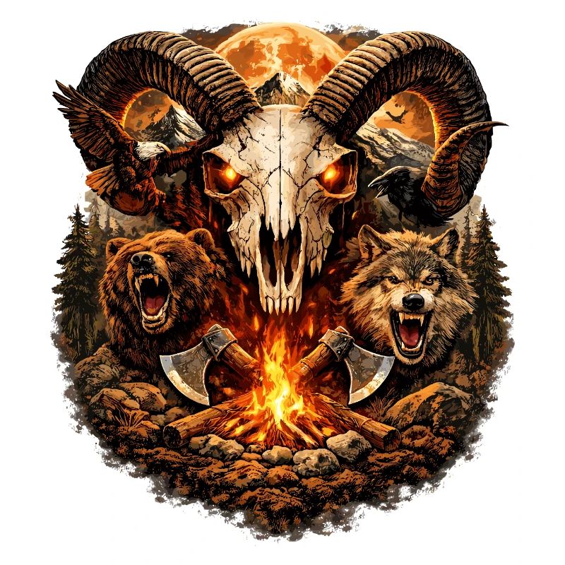 Firehorn Skull in Wolf Pack